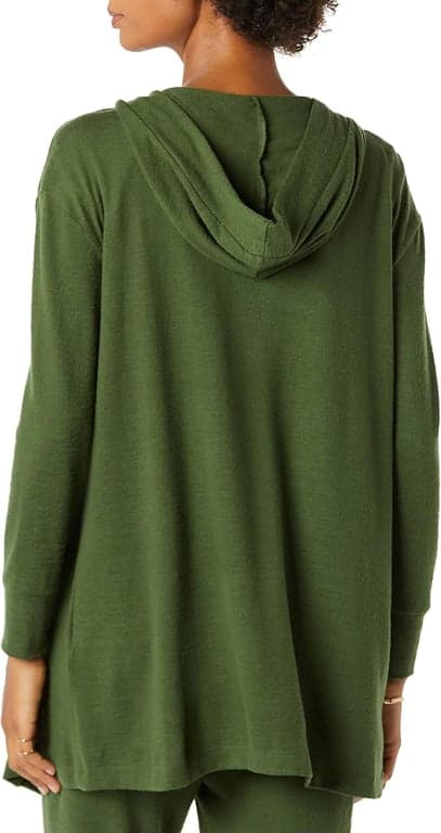 Cárdigan abierto con capucha y manga larga de punto acogedor para mujer Daily Ritual - vista alternativa