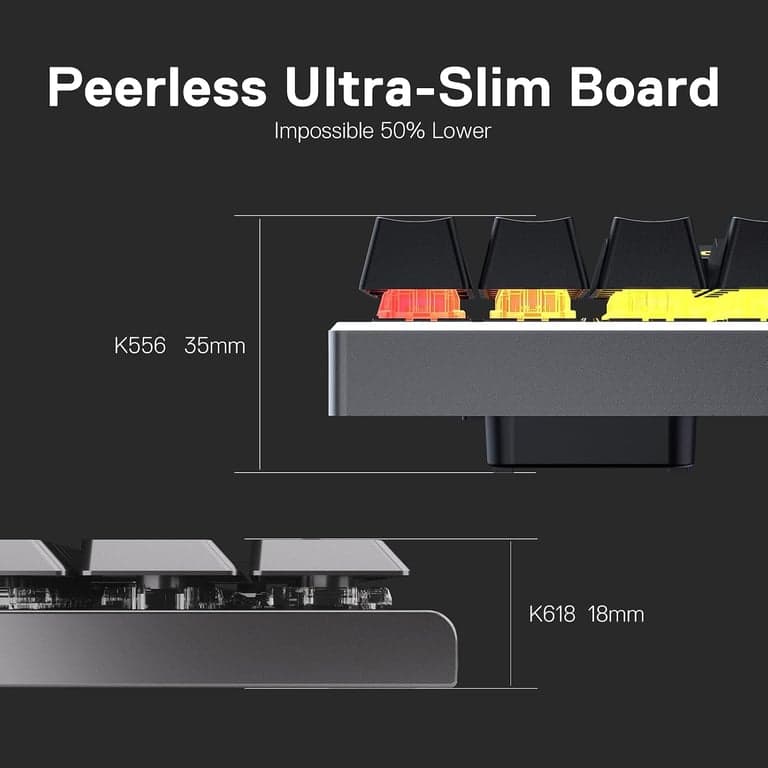 Teclado inalámbrico ultra-delgado para juegos Redragon K618 PRO, Macro y Desplazamiento de Medios - imagen 3
