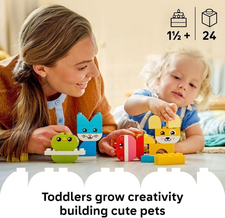 LEGO DUPLO Mis Primeros 3 en 1 Mascotas Creativas Adorables Juguete de Construcción para Niños Pequeños - Set de Juego de Simulación para y Niñas, Edades 1.5+ - de Aprendizaje y Educación para Preescolares - Idea de Regalo para Cumpleaños - 10477 - vista alternativa