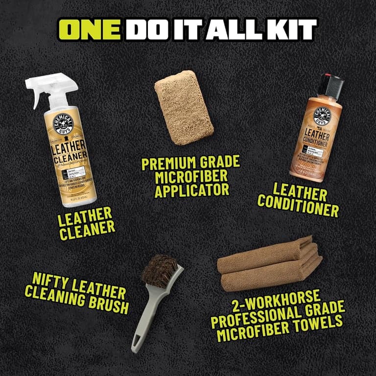 Chemical Guys, Kit de Cuidado para Cuero de Auto, Limpiador, Acondicionador y Herramientas, 6 Piezas - imagen 4