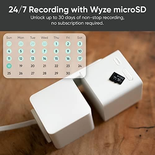 WYZE Cam Pan v3 Cámara de seguridad inteligente Wi-Fi para interiores/exteriores con clasificación IP65 1080p Panorámica/Inclinación/Zoom con visión nocturna a color, audio bidireccional, compatible con Alexa y Google Assistant, Blanca, Paquete de 2 (Renovada) - imagen 5