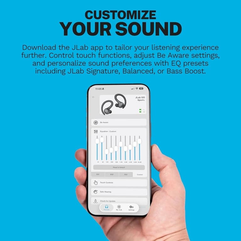 JLab, Go Sport+, Auriculares Inalámbricos Verdaderos para Entrenamiento, Deportivos Bluetooth, Llamadas Claras, Grafito - vista alternativa