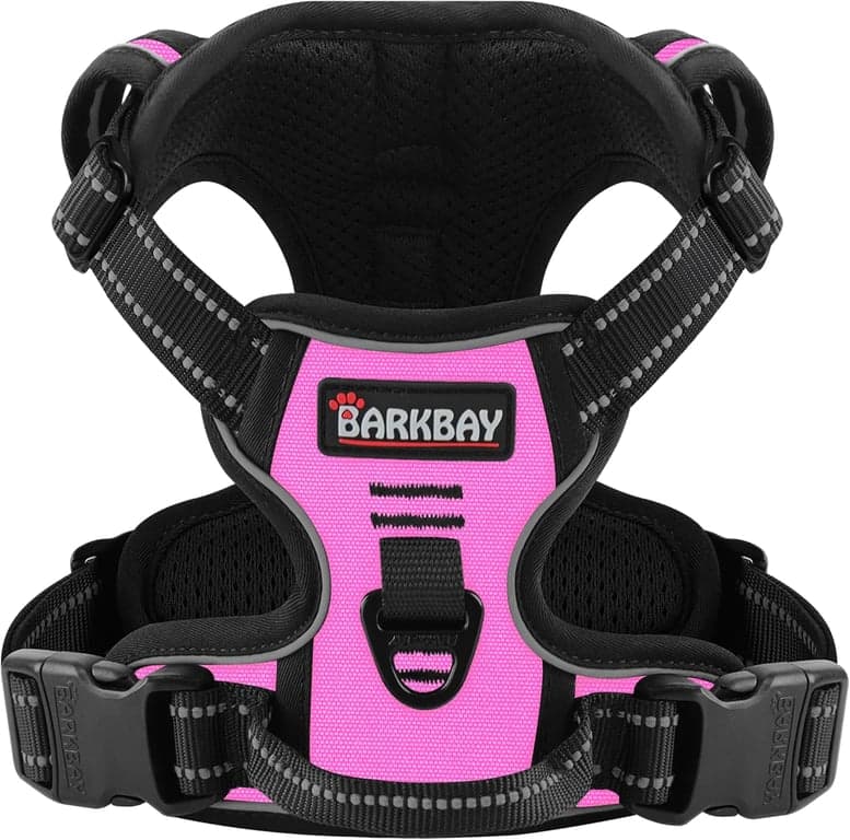 Arnés para perro BARKBAY para perro grande sin tirones, 2 clips para correa, chaleco para perro