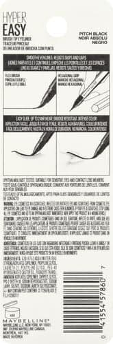 Maybelline Hyper Easy Liquid Pen No-Skip Eyeliner, Acabado Satinado, Fórmula Resistente al Agua, Pitch Black, 0.018 Fl Oz - imagen 2