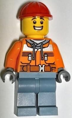 LEGO City: Minifigura de trabajador de construcción con grúa pequeña - imagen 2