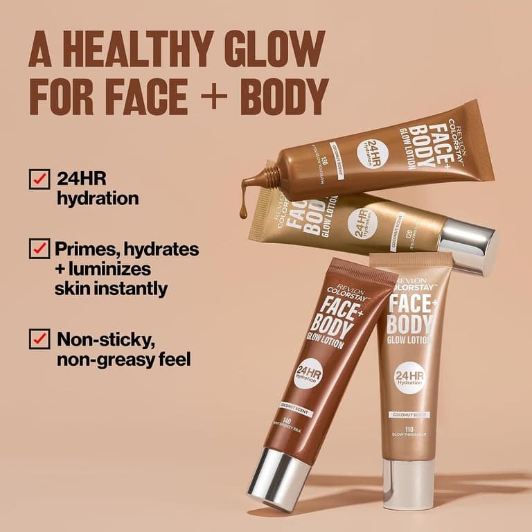 Revlon ColorStay Face + Body Glow Lotion, 120 It's Giving Sun - imagen 2