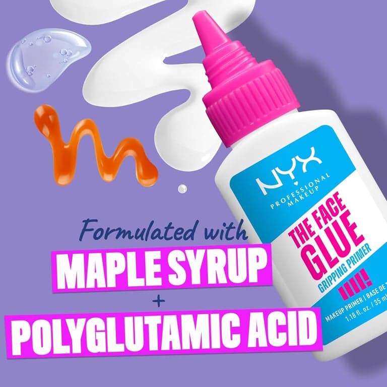 NYX PROFESSIONAL MAKEUP The Face Glue Gripping Primer, Prebase Hidratante para Maquillaje con Hasta 24 Horas de Duración, Vegano y Libre de Crueldad Animal - imagen 3