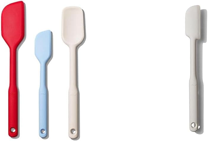 Juego de espátulas de silicona OXO Good Grips de 3 piezas y espátula de silicona para frascos