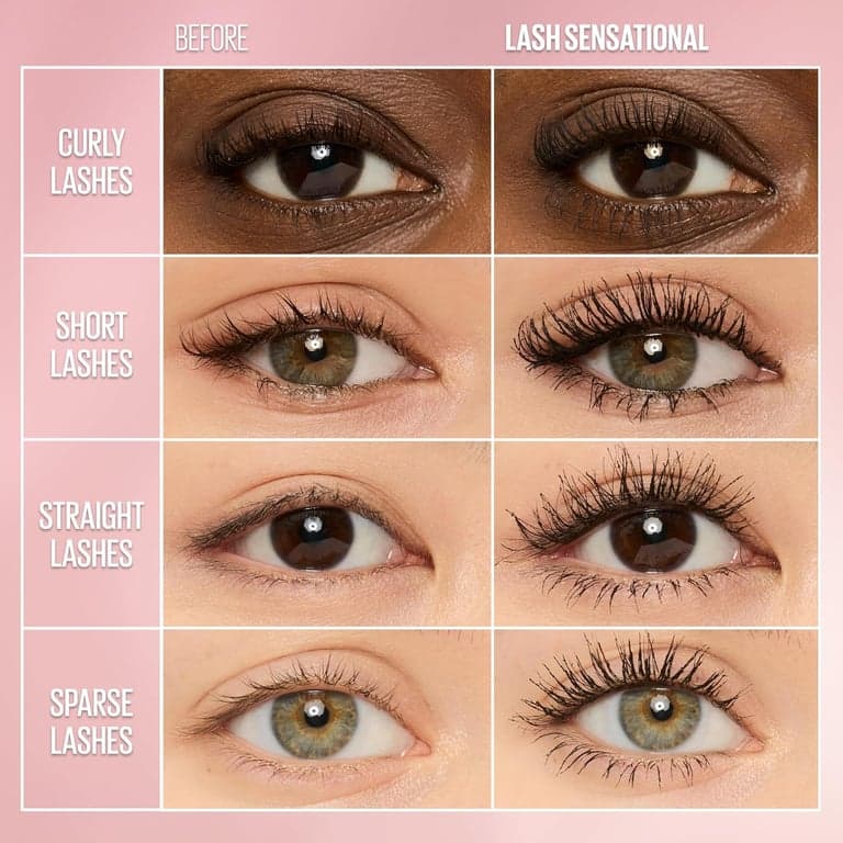 Maybelline Lash Sensational Máscara Lavable, Alargadora y Voluminizadora para un Efecto Abanico Completo, Blackest Black, 1 Unidad - imagen 2