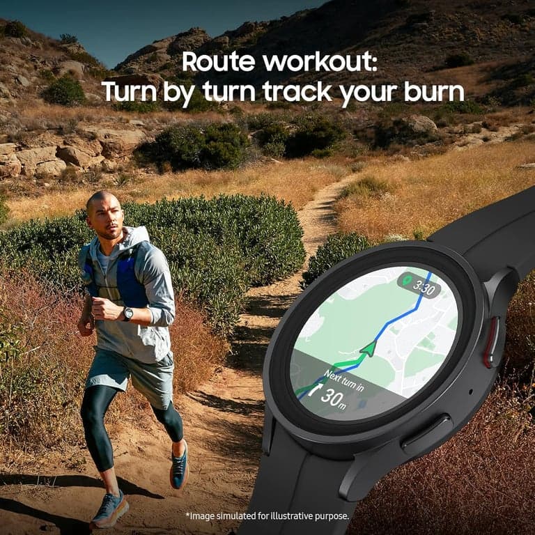 SAMSUNG Galaxy Watch 5 Pro 45mm Smartwatch Bluetooth con Rastreador de Cuerpo, Salud, Fitness y Sueño, Negro (Renovado) - imagen 2