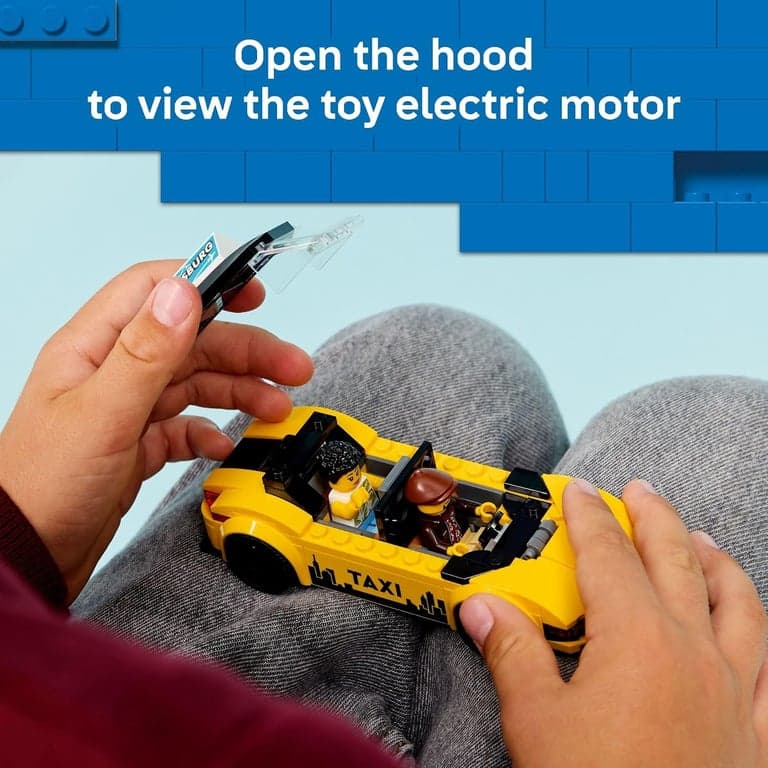 Juguete de construcción LEGO City Taxi Amarillo para Niños - Set de Juego de Simulación para y Niñas, Edades 5+ - Coche de con Minifiguras de Taxista y Turista - Idea de Regalo para Cumpleaños - 60487 - imagen 2