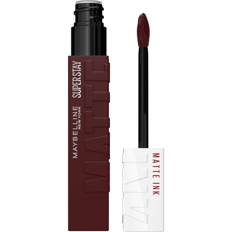 Maybelline Super Stay Matte Ink Lápiz Labial Líquido, Color de Alto Impacto de Larga Duración, Hasta 16H de Uso, Exhilarator, Rojo Rubí, 1 Unidad, El Empaque Puede Variar