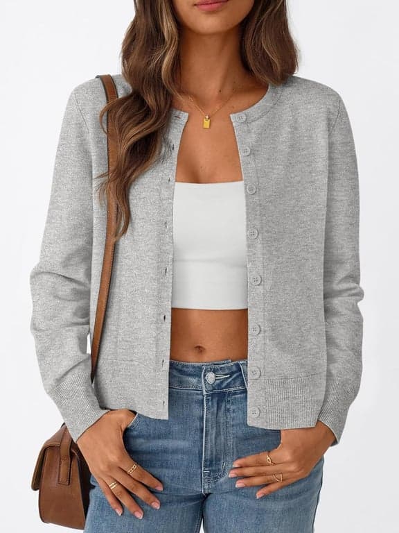 Trendy Queen Women's Lightweight Knit Cardigan | Cute Soft Button-Down Sweater, Versatile Layering Top for Spring, Fall, Winter & Office - vista alternativa