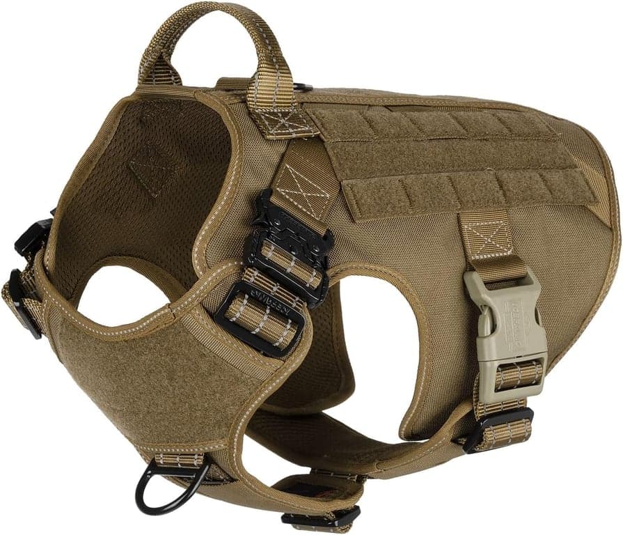 Arnés táctico para perros ICEFANG para perros grandes, chaleco reflectante antipull para perros