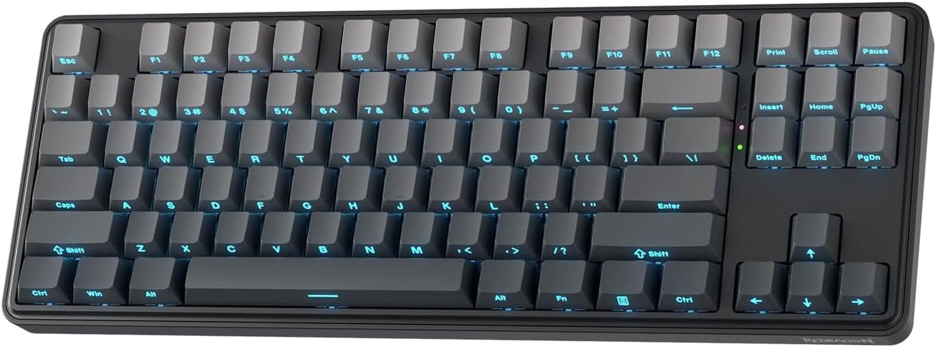 Teclado mecánico Redragon K707 PRO SE 80% inalámbrico Gasket RGB para juegos, 3 modos, 87 teclas TKL, con socket Hot-Swap, teclas PBT Dye-Sub y amortiguación de ruido de 5 capas, interruptor lineal personalizado