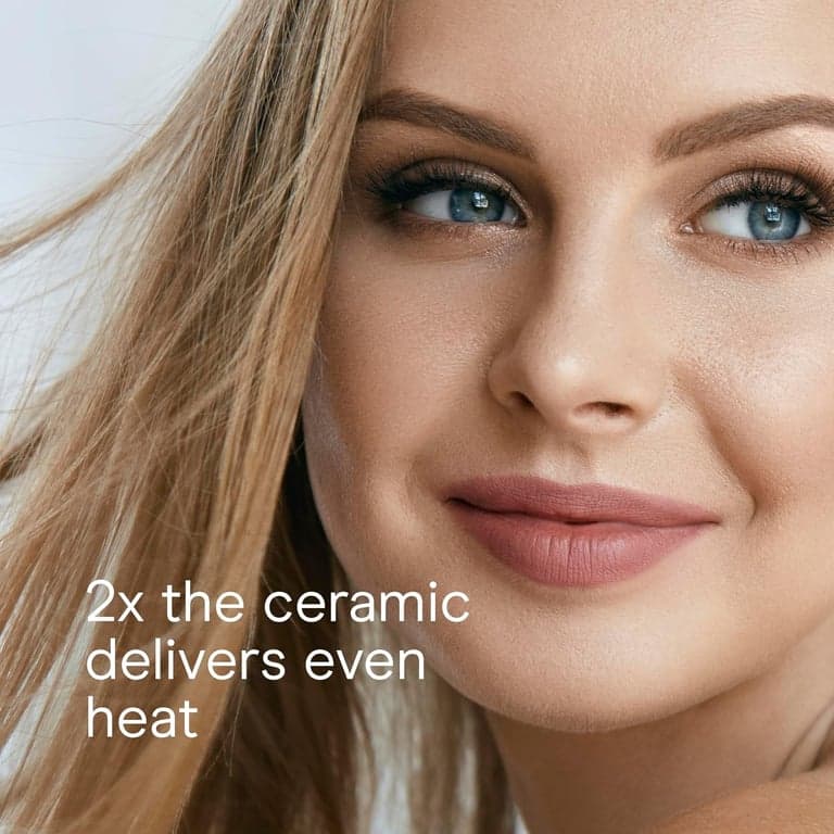 Plancha de pelo Conair Double Ceramic, plancha de pelo de 1 pulgada, cinco ajustes de calor, placas flotantes extralargas, blanca - imagen 4