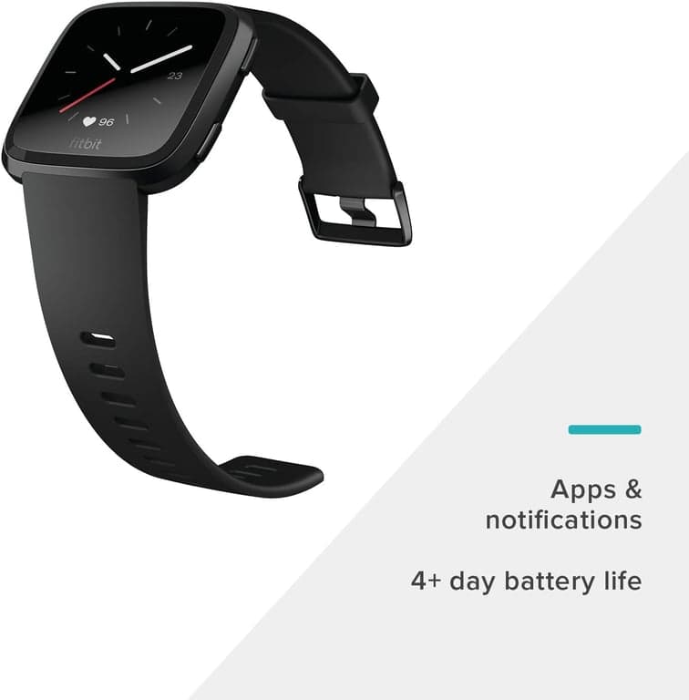 Reloj inteligente Fitbit Versa, Negro/Aluminio Negro, Talla única (Bandas S y L incluidas) - imagen 3