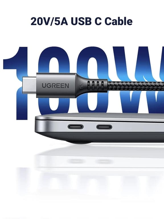 UGREEN Cable USB C de 100W, Carga Rápida Tipo C PD 3.0 Compatible con MacBook, iPhone 16/15 Plus Pro Max, Galaxy S24 S24+ S24 Ultra S23 S22, Pixel 6 7 8 9 XL, 1M - vista alternativa