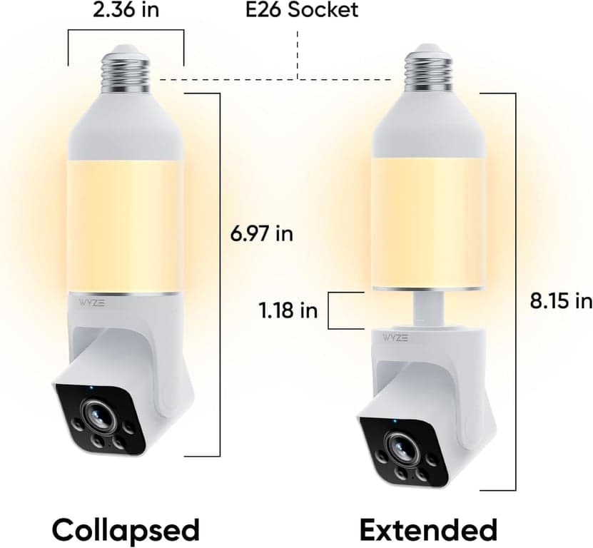 WYZE Bulb Cam - Cámara de seguridad inteligente 2K HD con forma de bombilla, paquete de 2 - vista alternativa