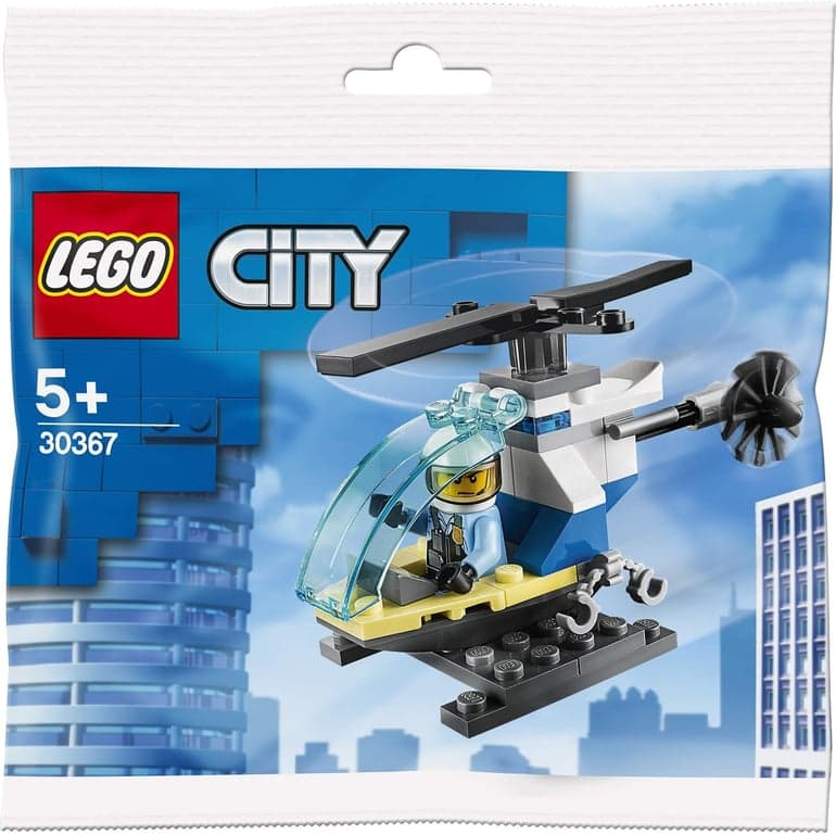 LEGO City Minifigure Polybag - Helicóptero de Policía con Piloto y Soporte 30367 - imagen 2