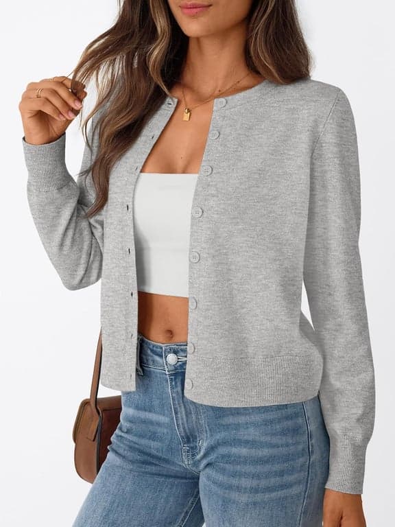 Trendy Queen Women's Lightweight Knit Cardigan | Cute Soft Button-Down Sweater, Versatile Layering Top for Spring, Fall, Winter & Office - imagen 2