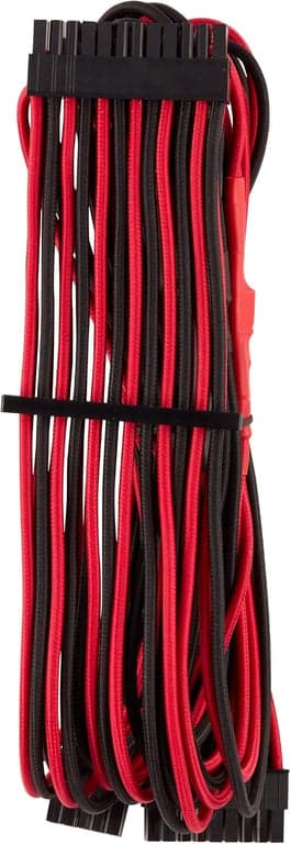 CORSAIR Kit de inicio de cables de PSU con revestimiento individual premium – Rojo/Negro, 2 años de garantía, para - vista alternativa