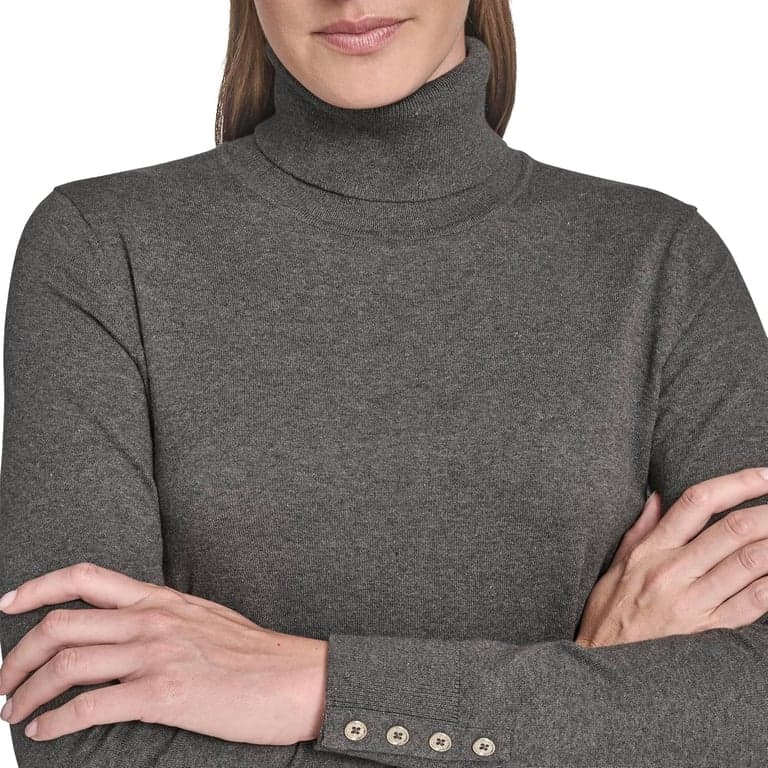 Suéter ligero de cuello alto de algodón para mujer Tommy Hilfiger - imagen 4