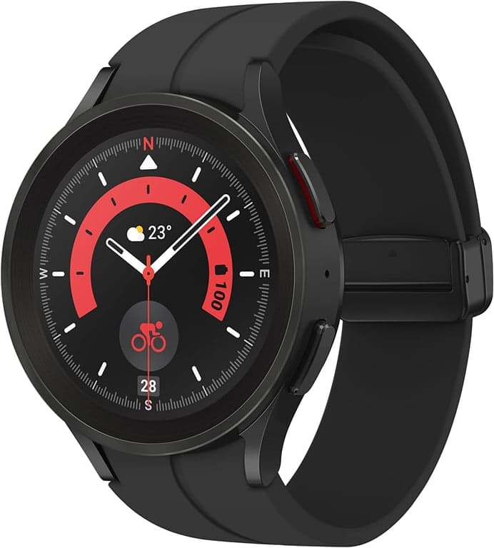 SAMSUNG Galaxy Watch 5 Pro 45mm Smartwatch Bluetooth con Rastreador de Cuerpo, Salud, Fitness y Sueño, Negro (Renovado)