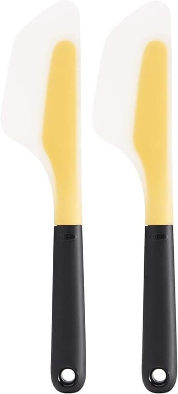 OXO Good Grips Espátula Pequeña de Silicona para Omelets Flip and Fold, Amarillo/Negro (Paquete de 2)