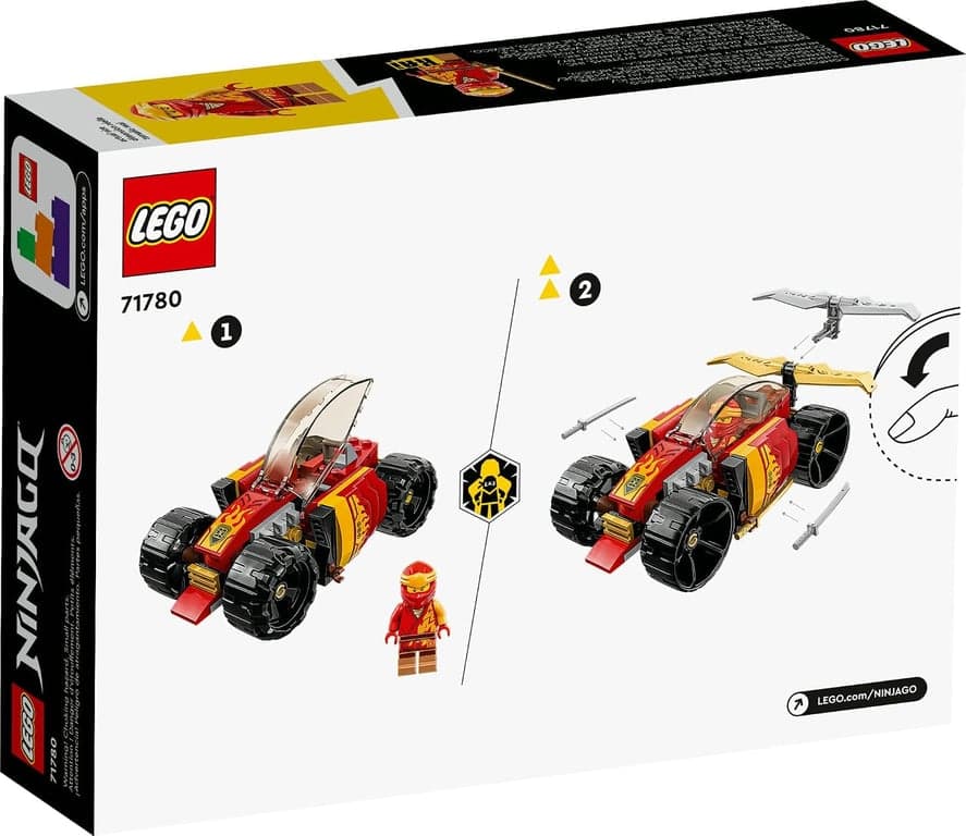 LEGO NINJAGO Coche de Carreras Ninja EVO de Kai, Set de Juguete de Construcción 2 en 1, Los Niños Pueden Construir un Vehículo Todoterreno o un de Carreras, Minifigura con Espadas de Juguete, Regalo para y Niñas de 6+ Años, 71780 - imagen 5