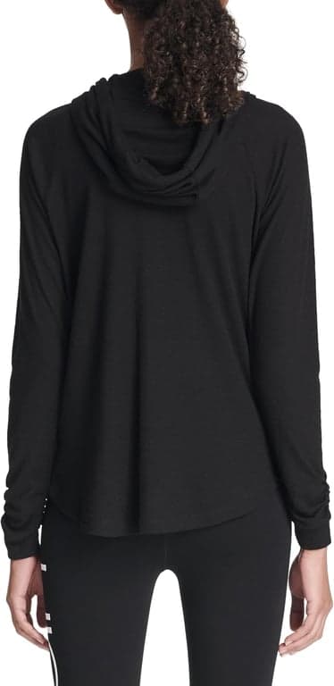 Sudadera con capucha y cremallera de manga larga fruncida Calvin Klein Premium Performance para mujer (estándar y talla grande) - vista alternativa