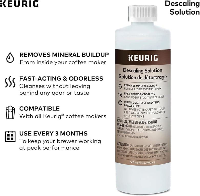 Keurig Kit de mantenimiento para cafetera de 6 meses, incluye solución descalcificadora, cápsulas de enjuague y cartuchos de filtro de agua, funciona con todas las cafeteras de cápsulas K-Cup - imagen 4