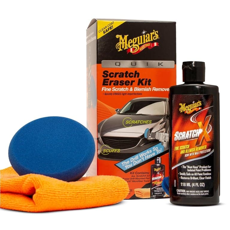 Meguiar's Quik Eraser Kit, removedor de arañazos para vehículos, kit de 3 piezas