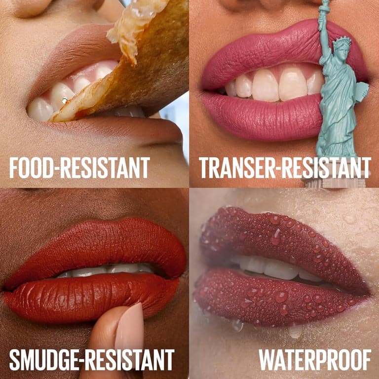 Maybelline Super Stay Matte Ink Lápiz Labial Líquido, Color de Alto Impacto de Larga Duración, Hasta 16H de Uso, Exhilarator, Rojo Rubí, 1 Unidad, El Empaque Puede Variar - imagen 5