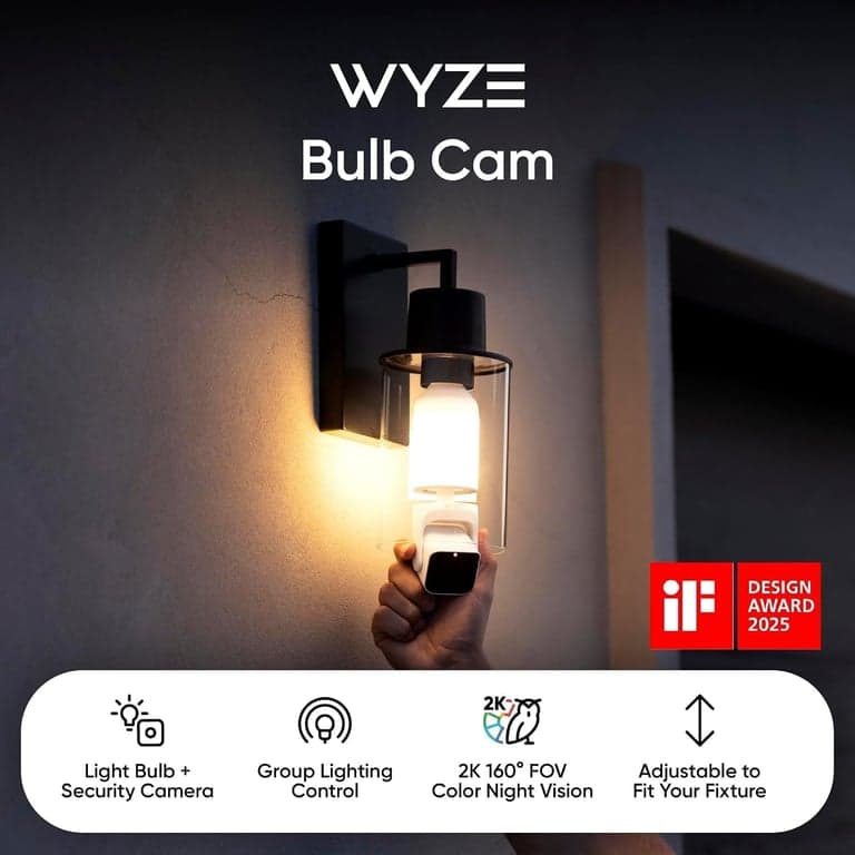 WYZE Bulb Cam - Cámara de seguridad inteligente 2K HD con forma de bombilla, paquete de 2 - imagen 2