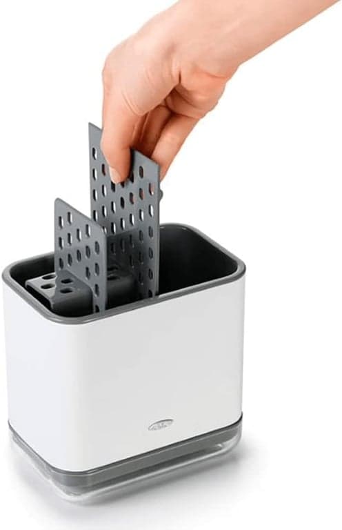 Organizador de fregadero de acero inoxidable OXO Good Grips y soporte para esponjas - imagen 2