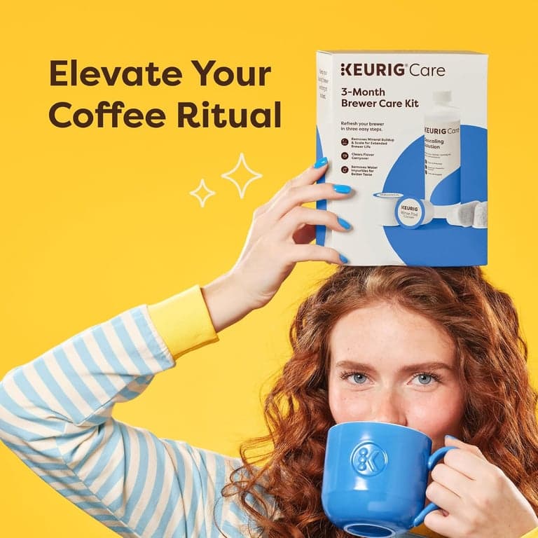Kit de mantenimiento de cafetera Keurig para 3 meses, incluye solución descalcificadora, cartuchos de filtro de agua y cápsulas de enjuague, compatible con cafeteras K-Cup Classic/1.0 y 2.0, 7 unidades - imagen 3