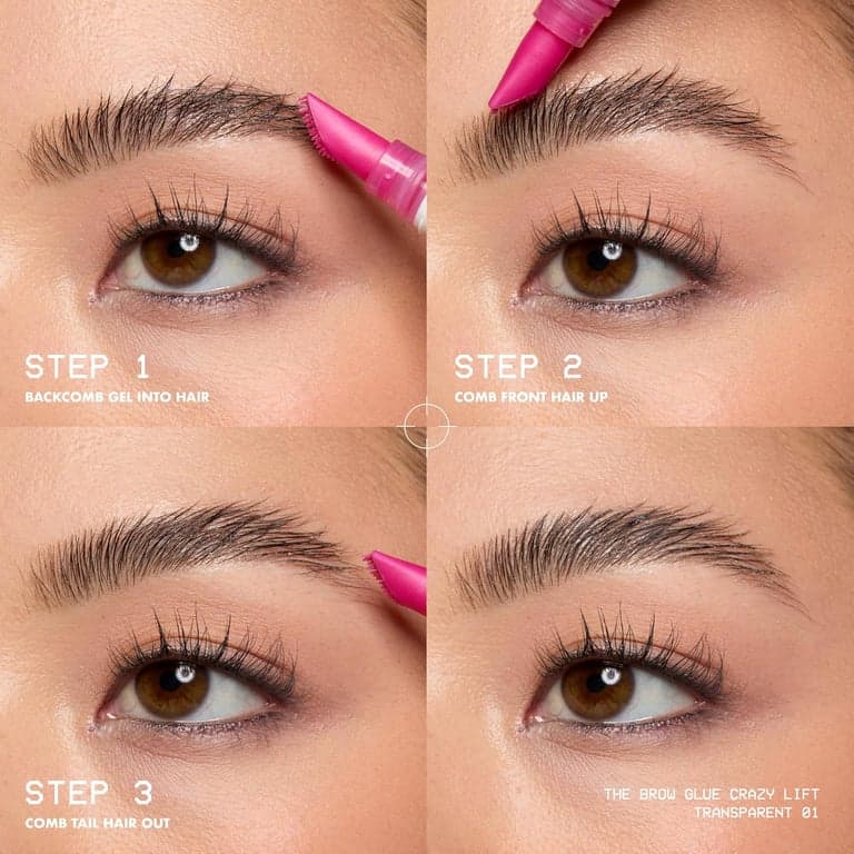 NYX PROFESSIONAL MAKEUP The Brow Glue Crazy Lift, Gel para Laminado de Cejas con Fijación Fuerte de 16 Horas y Peine Estilizador Integrado - Transparente para - imagen 4