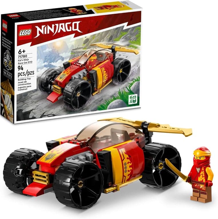 LEGO NINJAGO Coche de Carreras Ninja EVO de Kai, Set de Juguete de Construcción 2 en 1, Los Niños Pueden Construir un Vehículo Todoterreno o un de Carreras, Minifigura con Espadas de Juguete, Regalo para y Niñas de 6+ Años, 71780