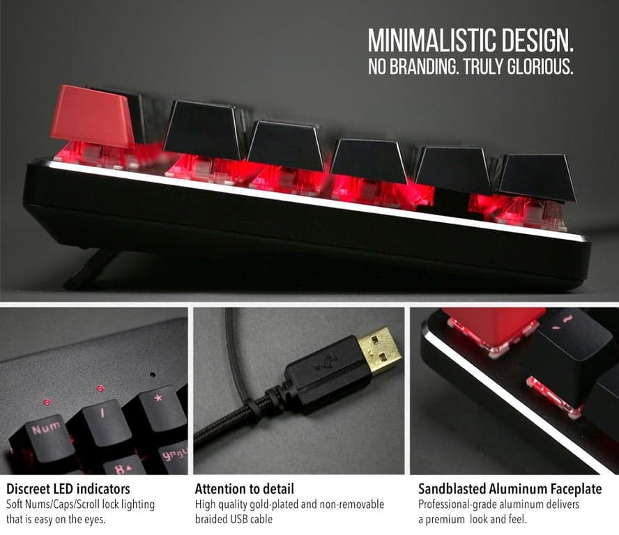 Teclado de juego personalizado GLORIOUS - GMMK 85% TKL - mecánico con cable USB C - Interruptores y teclas RGB intercambiables en caliente - Placa superior de metal negro - imagen 6
