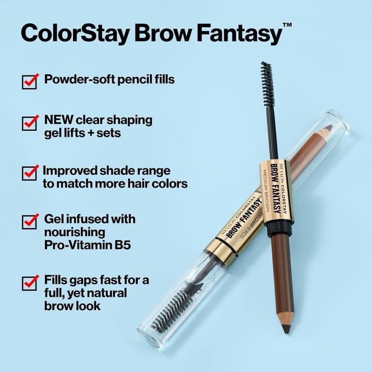 Revlon ColorStay Brow Fantasy Lápiz y Gel, 003 Medium Brown - imagen 3