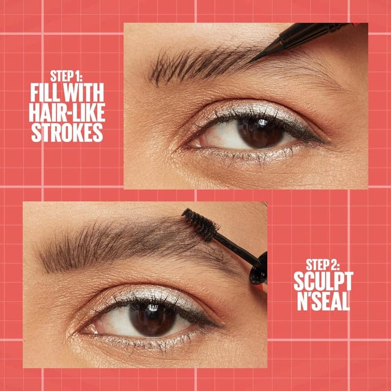 Maybelline Build-A-Brow Lápiz de Cejas 2 en 1 y Gel Sellador de Cejas, Maquillaje de para de Aspecto Real y Más Voluminosas, Marrón Suave, 1 Unidad - vista alternativa