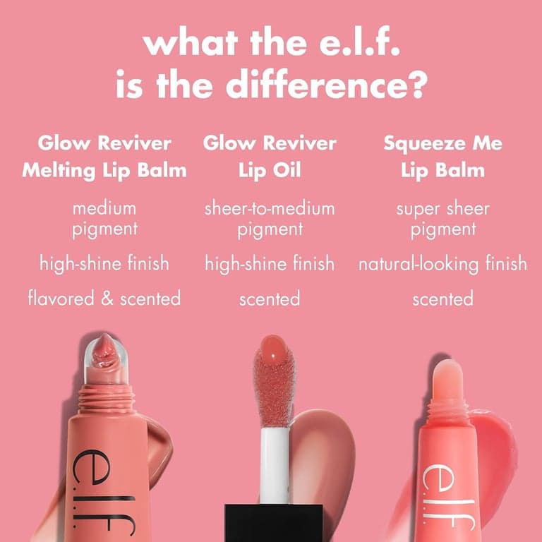 e.l.f. Glow Reviver Melting Lip Balm, bálsamo labial hidratante con color para un acabado brillante y labios suaves y flexibles, vegano y libre de crueldad animal, Strawberry Shortcake - imagen 5