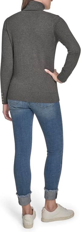 Suéter ligero de cuello alto de algodón para mujer Tommy Hilfiger - imagen 3