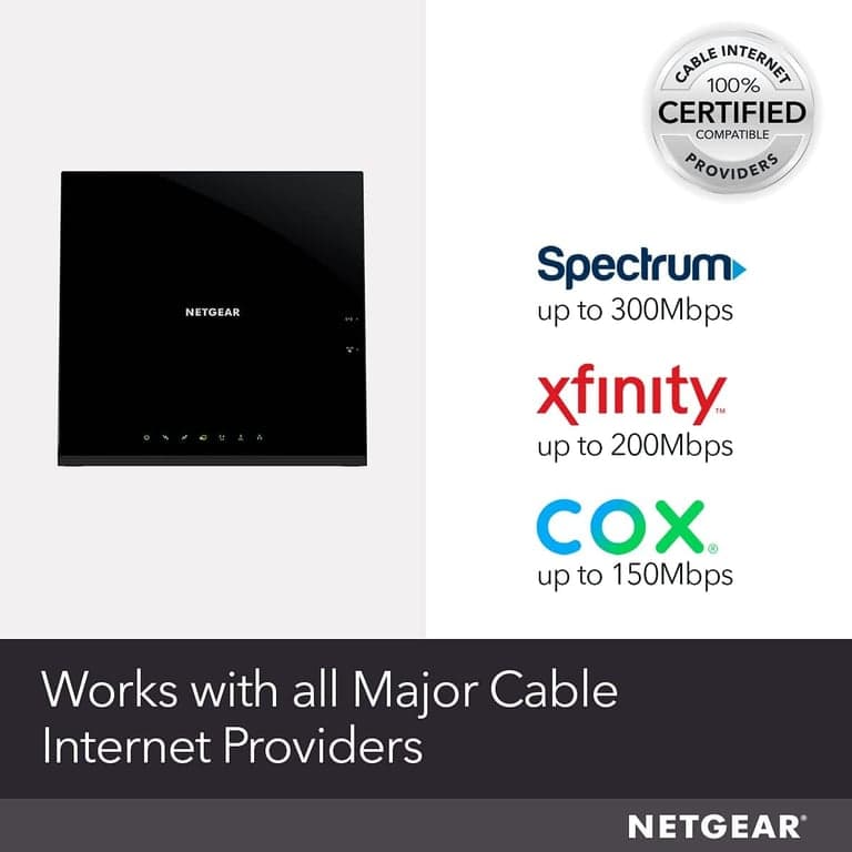 NETGEAR Cable Modem Wi-Fi Router Combo C6250 - Compatible con todos los proveedores de cable incluyendo Xfinity de Comcast, Spectrum, Cox | para planes de cable de hasta 300 Mbps | Velocidad Wi-Fi AC1600 | DOCSIS 3.0 - imagen 2