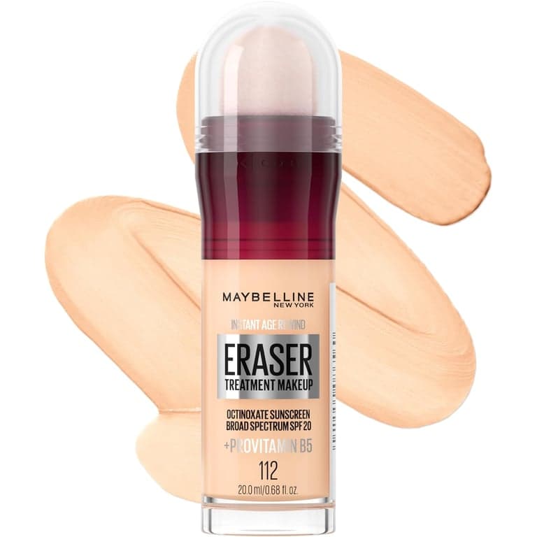 Maybelline Instant Age Rewind Eraser Foundation con SPF 20 y ProVitamina B5 Hidratante, 120, 1 unidad (el empaque puede variar)
