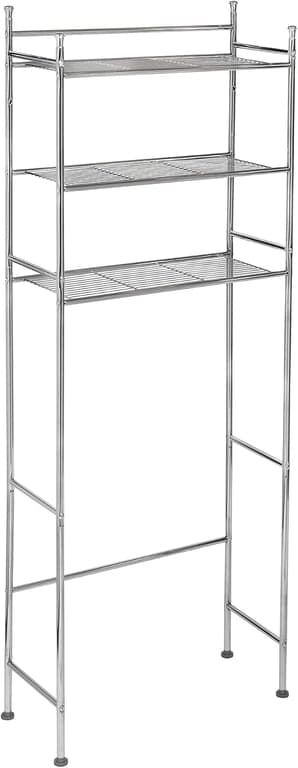 Honey-Can-Do Estante de almacenamiento para baño sobre el inodoro, acero, cromo, 3 niveles - imagen 3
