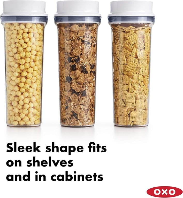 OXO Good Grips POP Dispensador de Cereal Hermético Juego de 3 Piezas, 3.4 Qt Cada Uno - imagen 2