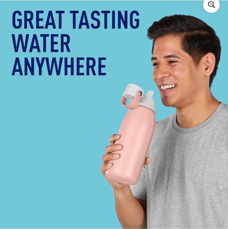 Brita Botella de agua de acero inoxidable premium con filtro, sin BPA, reutilizable, aislada, reemplaza 300 botellas de agua de plástico (32 onzas con 3 filtros) - imagen 4