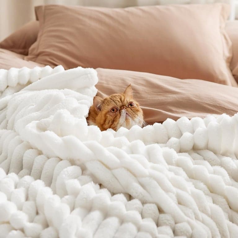 Bedsure Twin Blanket（White ＆ Beige） - imagen 6
